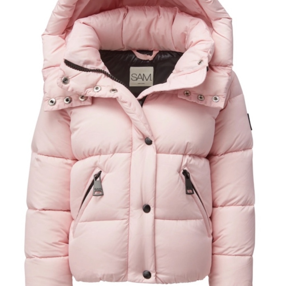 SAM. Women Pink Puffer Jacket - Size CS